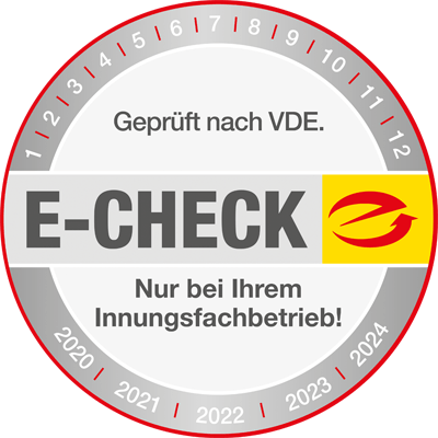 Prüfplakette der Innung für den E-Check